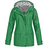 Regenjacke Damen Wasserdicht Winddichter Softshelljacke für Damen mit Kapuze Fahrrad Regenmantel...