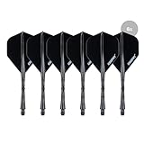 Champify® 6X OneFlow Dart Shafts mit Flight – Schwarz – Größe M | Integriertes...