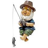 Gartenzwerg Angeln Figur Zwerg Deko Gartenfiguren Harz Gartendeko Zwerg Dekoration Gartenzwerg...