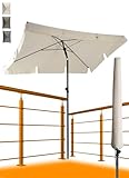 4smile Sonnenschirm Balkon SunnyShade, 200 x 125 cm, Beige - UPF 50+ Sonnenschirm rechteckig als...