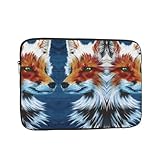 XLEWSIEU Fox Laptophülle mit bemaltem Kunstdruck, schlankes und leichtes Design mit...