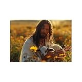 IEPOZWA Wandkunst Leinwand Malerei jesus bild, Jesus in den Blumen Jesus bilder Decor, Plakat Und...