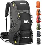jianyana Wanderrucksack 50L Trekkingrucksack Regenhülle Reiserucksack Wasserdichter Campingrucksack...