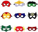 Tukcherry Superhelden-Masken, 9 Stück Kindermasken verkleiden sich als Cosplay-Superhelden-Maske...