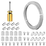 Abimars Drahtseil 2mm, 20m Drahtseil ummantelt,304 Edelstahl Seil mit Aluminiumhülsen,Edelstahlseil...