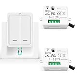Tedeligo Kabelloser Lichtschalter Satz Funk, Mobiler Funksender Wandsender Licht 230V 100M...