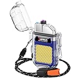 SUPRUS Wasserdichtes Leuchtfeuerzeug, 3 Modi, Taschenlampe, Winddicht, Doppelbogen, elektrisches...