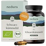 nedura® BIO Schwarzkümmelöl Kapseln (ungefiltert) 150 Stück in veganer Kapsel –...