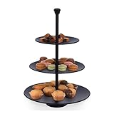 3-stöckige Metall Etagere Schwarz Servierregal Servierständer Ständer Telleretagere Ø25cm