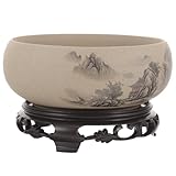 Artibetter Bonsai Pflanzgefäß aus Keramik mit Blau Weißem Muster Hydroponik Behälter mit...