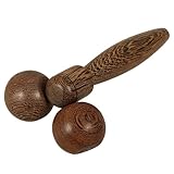 Sewroro Massagegerät Holzroller mit Griff aus Robustem Wengeholz 20x10cm für Gesichtsmassage und...