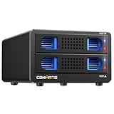 CENMATE 2 Bay RAID Festplattengehäuse mit Lüfter for 2.5/3.5' SATA HDD/SSD with USB A/C 3.0 Kabel...