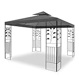 WASSERDICHTER Pavillon TOSKANA 3x3m Metall inkl. Dach Festzelt wasserfest Partyzelt (Anthrazit)