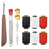 37-teiliges Edelstahl-Nähset, große Öhrennadeln, Nähwerkzeug-Set mit einfachem Einfädler,...