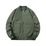 Bomberjacke Herren Winter, Winterjacke Herren Warm, Fliegerjacke Mit Reißverschluss Und Taschen...