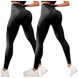 2er Pack Anti Cellulite Leggings Sport Leggings Damen Kompressionsleggins Booty Lifting Shaping Hohe...