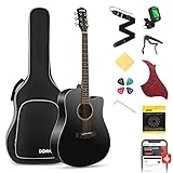 Donner Akustikgitarre Set in voller Größe Akustik Gitarre 4/4 Cutaway Anfänger Erwachsene 41 Zoll...