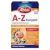 Abtei A-Z Komplett Langzeit-Multivitamine - mit natürlichem Vitamin C - Nahrungsergänzungsmittel...