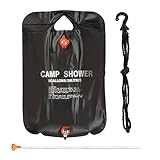 Relaxdays Solardusche Camping, schwarz Campingdusche 20 l, Aufhängen, faltbar, mit Handbrause,...