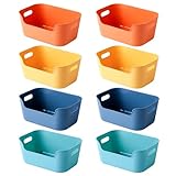 Bncxdc Plastikkorb, 8PCS stapelbare Aufbewahrungsbox, Kunststoff-Organizer-Aufbewahrungskörbe für...