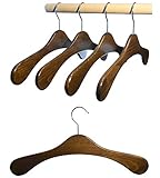 Hagspiel Kleiderbügel aus Holz, Garderobenbügel aus Buchenholz, 5 STK. (Nußbraun mittel gebeizt)...