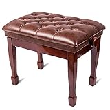 NURUGURE Klavierhocker, Frisiertischhocker, Klavierbank mit Massivholzbeinen, Keyboardbank, weiches...