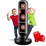 EIVONDA Boxsack Kinder 165cm Aufblasbarer Punchingball Standboxsack mit Boxhandschuhe zum Üben...