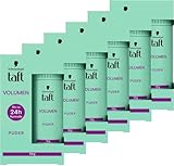Schwarzkopf Taft Haarstyling Puder Volumen (6 x 10g), Volumen-Haarpuder für voller aussehendes...