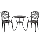 Avestar 3-teiliges Outdoor Bistro Set, Gartenmöbel, Balkonmöbel Set, runder 60 cm Bistrotisch aus...