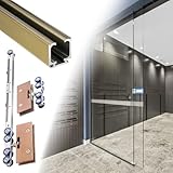Rahmenlose Glasschiebetür-Schiene mit Soft-Close-Scheunen-Duschtür, Beschläge, Champagner-Finish,...