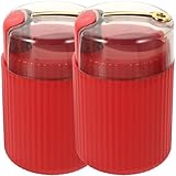 PAMINGONO 2 Stück Automatischer Zahnstocherspender Rot Handliche Druckfunktion Platzsparender...