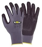 (12 Paar) teXXor Handschuhe Montagehandschuhe Black Touch 12 x grau/schwarz 7