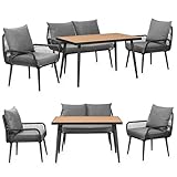 Swing&Harmonie® Gartenmöbel Lounge-Set „Sienna“ – Sitzgruppe mit Tisch, Sofa, Sesseln &...