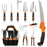 MQHUAYU Gartenwerkzeug Set, 10 Stück Heavy Duty Gartengeräte Set, Gartenset Werkzeug für...