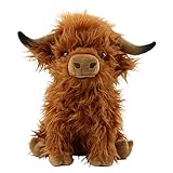 Sharplace highland cow kuscheltier 25cm, weiches Plüschtier highland kuh, realistische Hochlandkuh,...