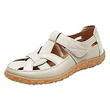Flache Sandalen Damen Sommer，Strandschuhe Damen Sandalen Gummischuhe Aushöhlen Atmungsaktiv...