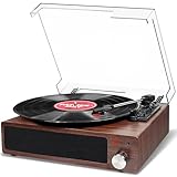 Plattenspieler, FYDEE Vinyl Plattenspieler Bluetooth Schallplattenspieler Vintage Turntable mit...