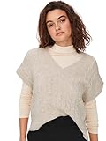 ONLY Damen Pullunder Strickpullunder ONLMELODY XS S M L XL Beige Braun V-Neck, Größe:S,...