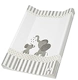 Rotho Babydesign Keil-Wickelauflage, Ab 0 Monate, Modern Elephants, Bella Bambina, Weiß/Grau, 50 x...