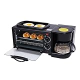 3-in-1-Frühstücksmaschine, multifunktionaler Mini-Backofen, Grill, Pizzaofen mit Kaffee Maschine,...