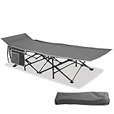 HIGH POINT SPORTS Feldbett Klappbar Campingbett Faltbar XL Campingliege leicht mit Seitentasche...