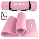 unycos - Gymnastikmatte - Yogamatte Rutschfest【183x60 cm】NBR 10 mm Dicke | Inkl. Tragegurt und...