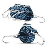 Zyiphor 4 Stück 100cm Spanngummi mit Haken, Spanngurte mit Haken, Flach Gummiseil, Expander...