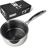 HENSSLERS® Stielkasserolle 16cm [ALLE HERDARTEN] - Saucepan aus Edelstahl - Stieltopf mit...