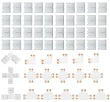 MINGBAOS LED-Streifenverbinder, 2-polig, 8 mm, 40 Stück lötfreie Stecker und 5 Stück L/T/X-Form,...