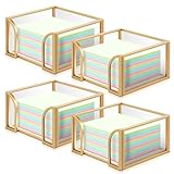 Maitys Haftnotizhalter, 7,6 x 7,6 cm, goldener Notizblockhalter, Klarglas, Notizspender für...