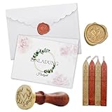 Meemion 10 Stück Hochzeitskarte Set Einladungskarten Hochzeit Mit 10 Umschlägen + 4 Siegelwachs +...