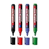 4er Set edding Permanentmarker edding 300, nachfüllbar, 1,5 - 3 mm [Grundfarben] schwarz, rot, blau...