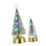 RORPOIR 2st Leuchtender Weihnachtsbaum Mini-Weihnachtsbaum Leuchtende Dekorationen Weihnachtsbaum...