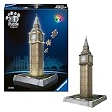 Ravensburger 3D Puzzle Iconics: 12008025 Big Ben - mit Licht - Das berühmte Wahrzeichen von London...